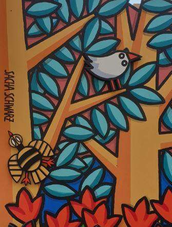 Pose de fresque axée sur le thème de la nature La Queue-en-Brie